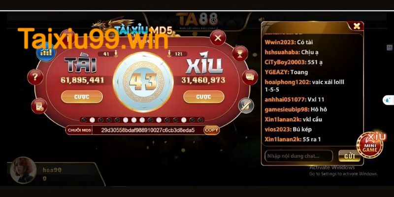 Các hình thức cược tài xỉu TA88 được yêu thích