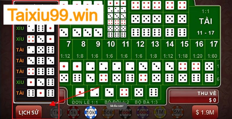 Dựa vào lịch sử phiên cược để áp dụng nhiều chiến thuật