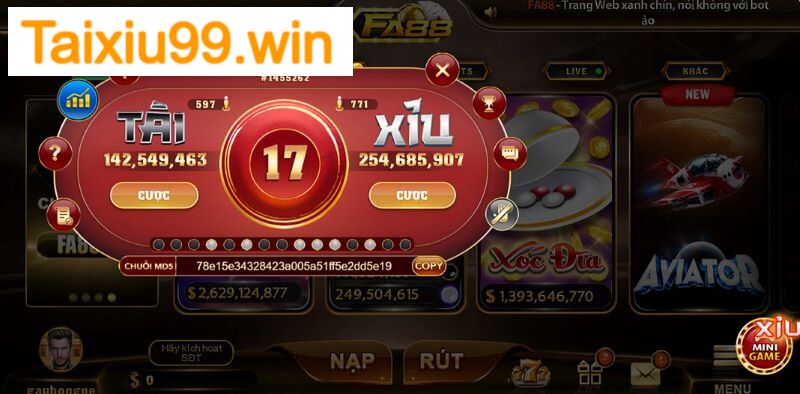 Hướng dẫn từng bước tham gia chơi tài xỉu tại FA88