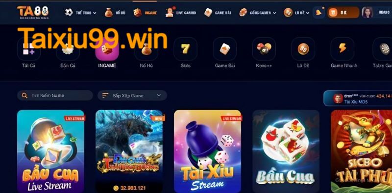 Tài xỉu TA88 khiến nhiều bet thủ mê mẩn 